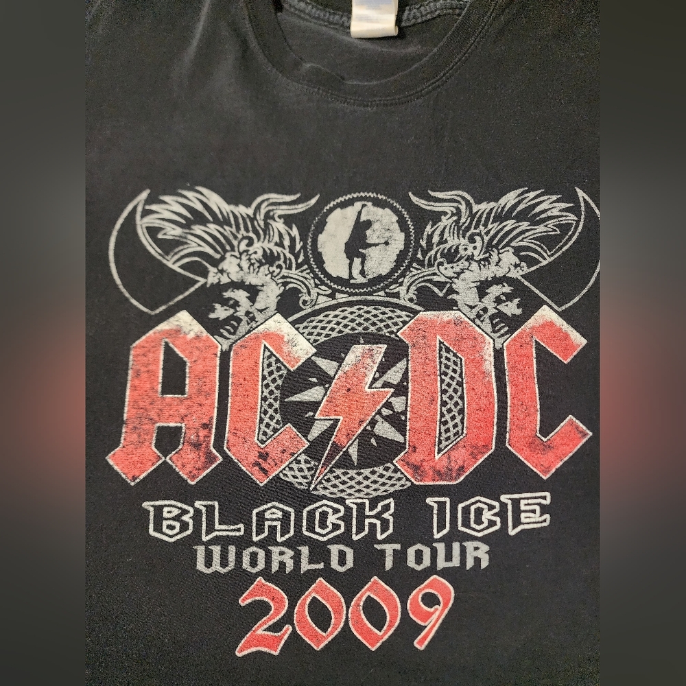AC/DC Concert Band Tee Shirt 2009 Black Ice World Tour XL - Picture 2 of 5